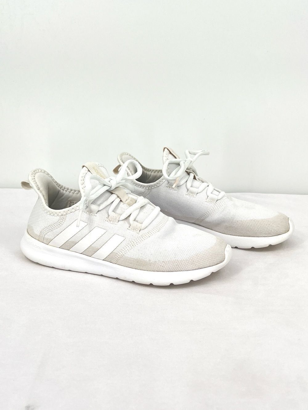 Adidas Cloudfoam Pure White Mesh Lightweight Running Sneakers Women’s 8